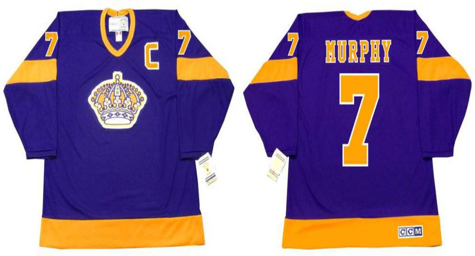 2019 Men Los Angeles Kings 7 Murphy Purple CCM NHL jerseys